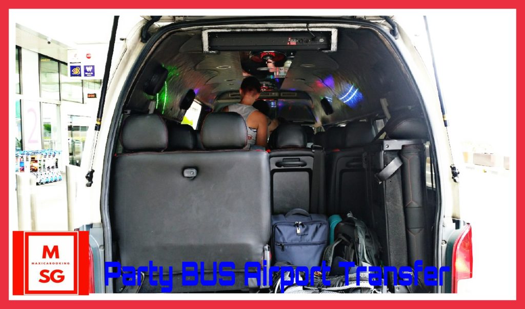 party bus booking for airport departure